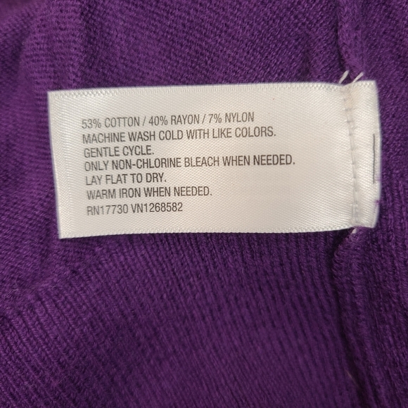 Liz Lange Maternity Purple Color Block Long Sleeve Pullover Sweater - Picture 9 of 12